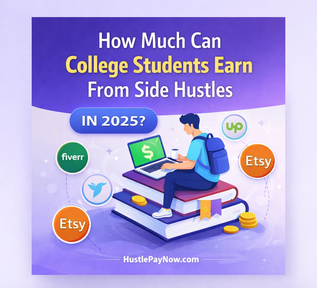 how much can college students make form different side hustles (freelancing, tutoring, reselling and local gigs, and many more).