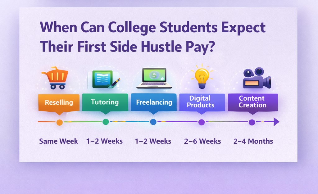 presents a timeline of side hustles for how fast can they make you money.